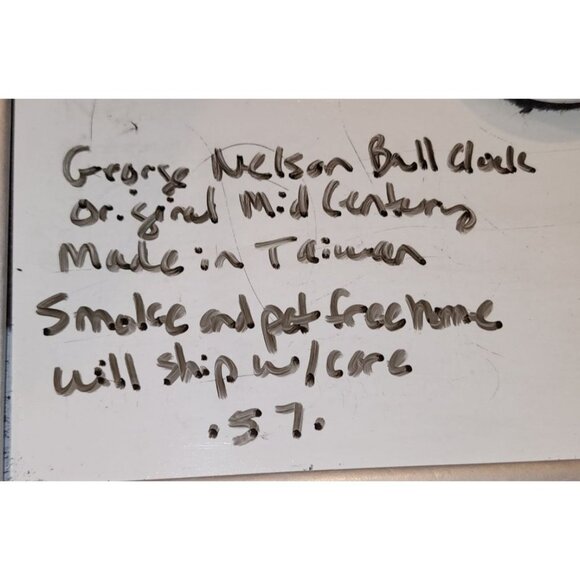 George Nelson Mid Century Modern 1949 Metal Wood Ball Clock TAIWAN Works - Picture 13 of 13